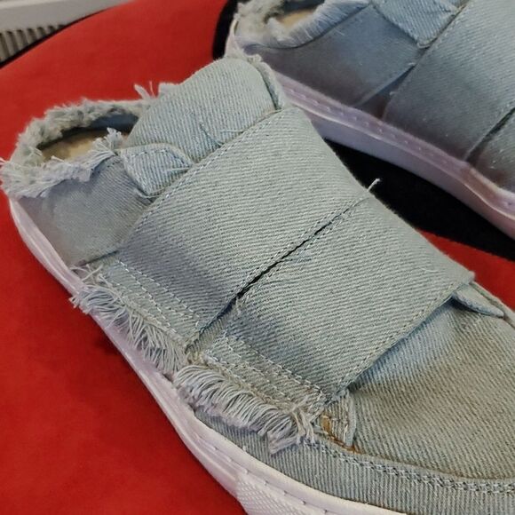 Zara Slip on Canvas Denim Shoes with Stylish Fringe - Picture 11 of 14